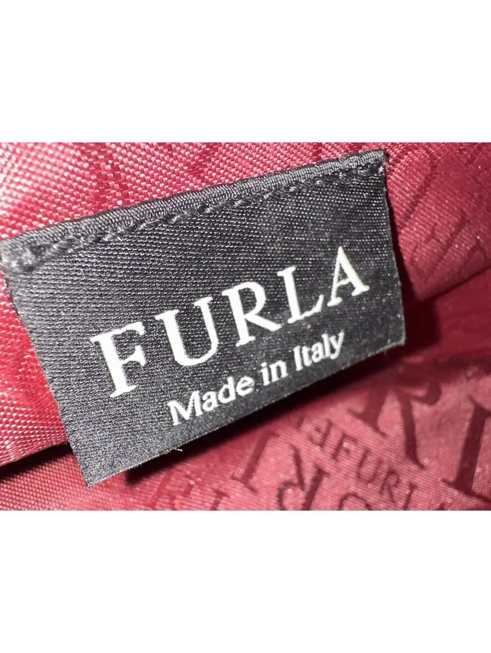 Furla Red Leather Shoulder Bag with Studded Strap